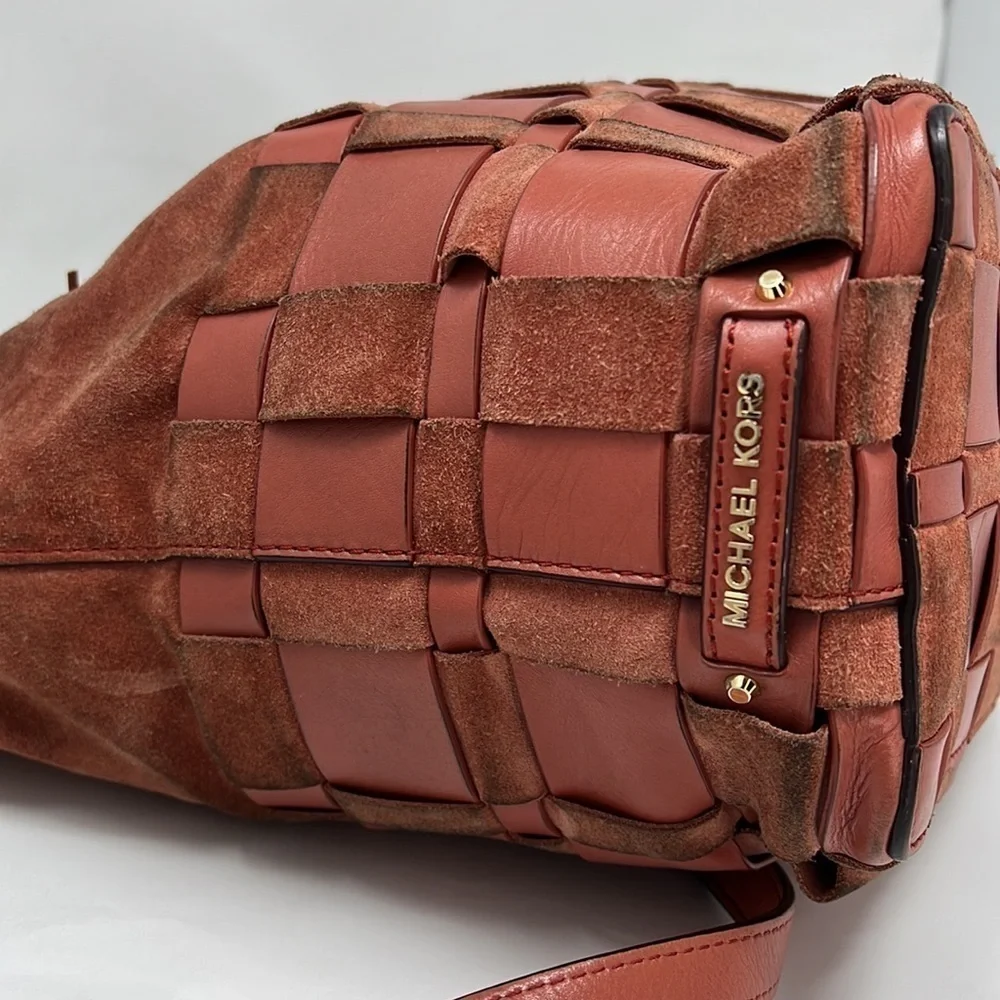 MICHAEL Michael Kors Vivian Cinnamon Suede Leather Shoulder Bag
